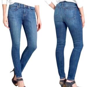 Eileen Fisher Jeans Denim Skinny Mid Rise Medium Wash Stretch Faded Blue 6 P
